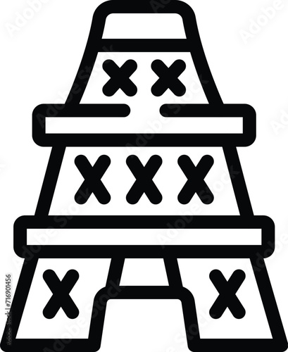 Paris tower art icon outline vector. Gallery edifice. Capital country