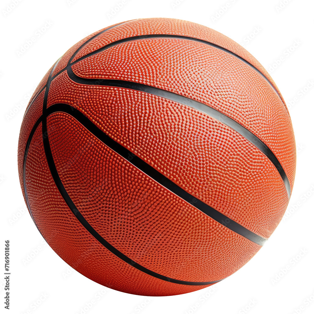 Basketball ball isolated on white or transparent background, PNG