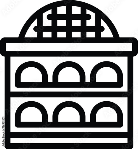 Building louvre icon outline vector. Nation capital. Country adult