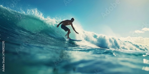 surfer on the wave Generative AI photo