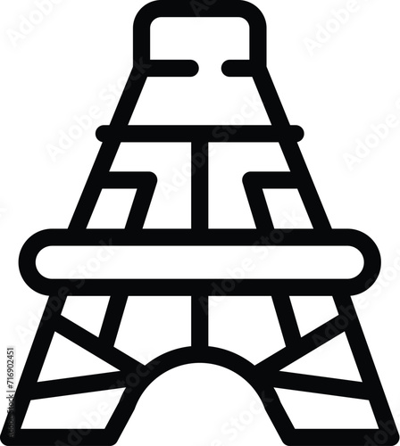 Paris tower icon outline vector. Pastime ancient. Ancient museum