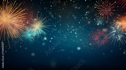 Beautiful creative holiday background. Fireworks and sparkles