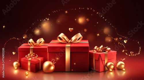 Holiday gift box. Birthdays, holiday anniversaries, Valentine's Day and weddings © jiejie