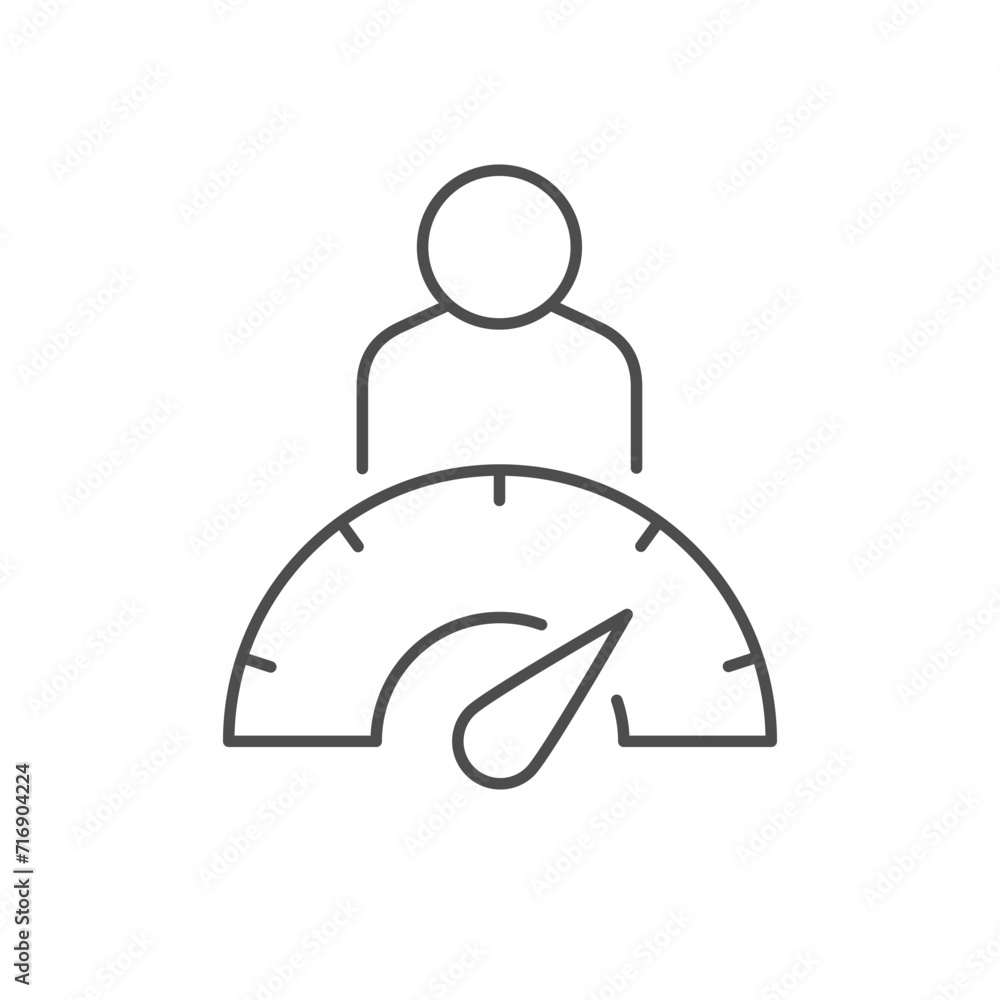Person performance line outline icon Person performance line outline icon