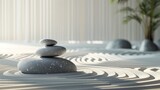 Zen garden abstract background with minimalist lines and a tranquil, meditative feel background