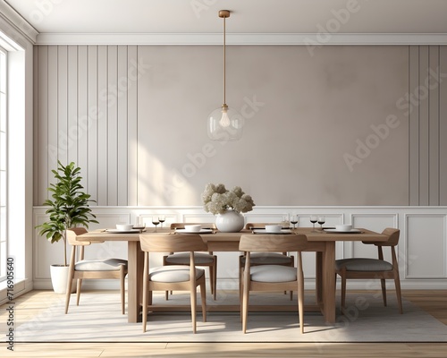 Ranch Style Dining Room Mockup, 3D Mockup Render, Interior Design