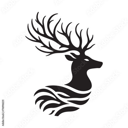 Enchanted Forest Reverie: Deer Silhouette Series Inviting You to Reverie in the Enchanted Symphony of Forest Shadows - Deer Illustration - Deer Vector
