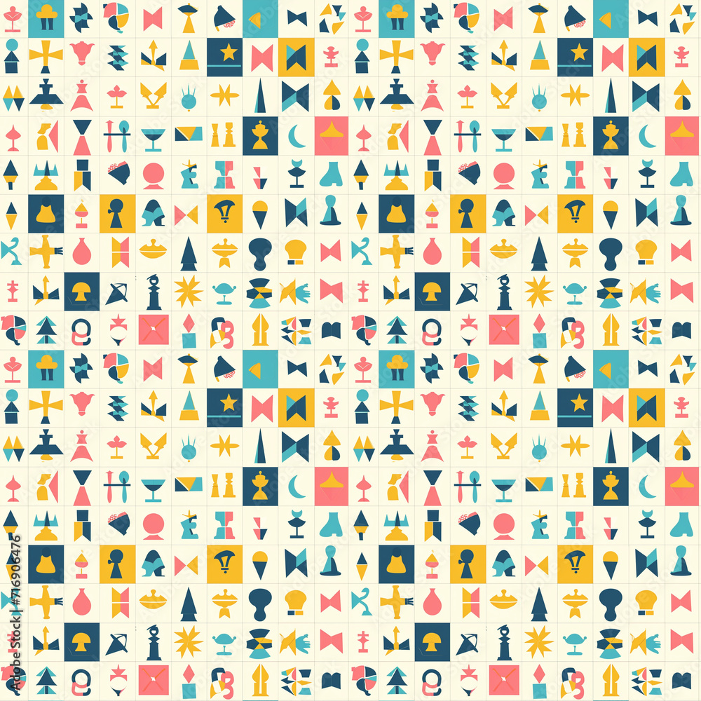 Leadership symbols seamless pattern. Gift wrapping, wallpaper, background. National Boy Scout Day Leadership symbols seamless pattern. Gift wrapping, wallpaper, background. National Boy Scout Day
