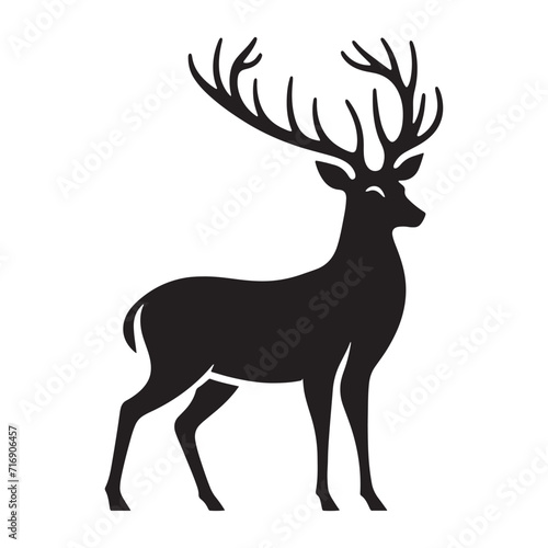 Ethereal Twilight Waltz  Deer Silhouette Set Unveiling an Ethereal Waltz Amidst the Twilight Enchantment - Reindeer Illustration - Stag Vector 