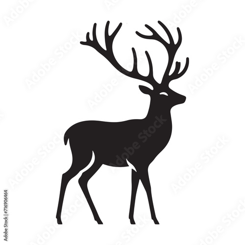 Silent Silhouettes  A Captivating Display of Deer Silhouettes Whispering the Silent Language of Woodland Secrets - Deer Illustration - Deer Vector 