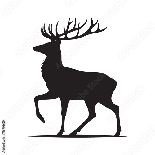 Whispers of Wilderness: Deer Silhouette Ensemble Echoing the Subtle Whispers of the Untamed Wild - Deer Illustration - Deer Vector 