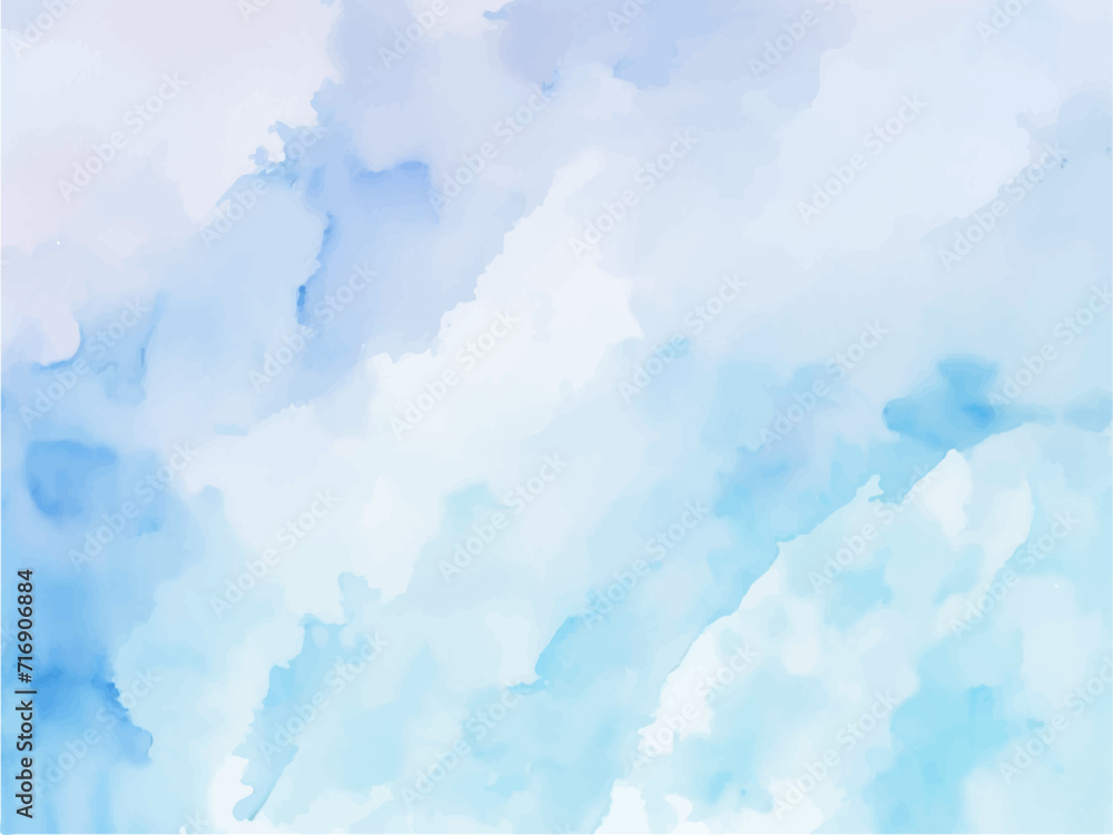 Blue Watercolor hand painted background, 