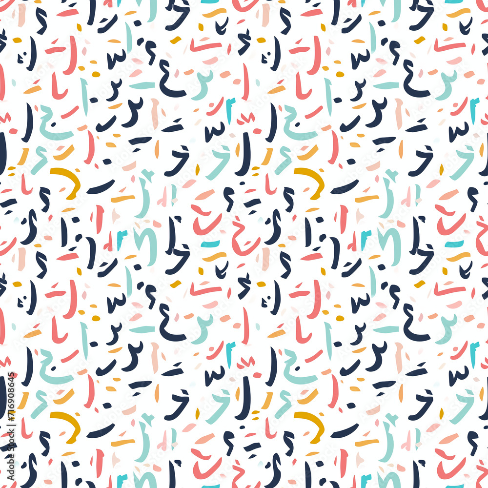 Arabic calligraphy seamless pattern. Gift wrapping, wallpaper, background. Eid al-Fitr