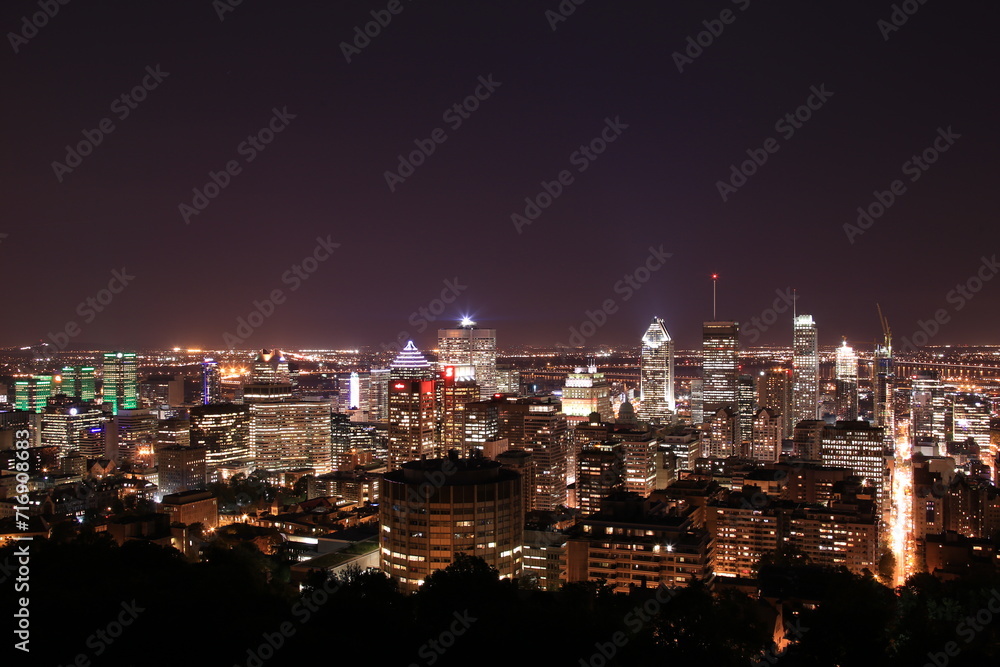 skyline of Montreal by night