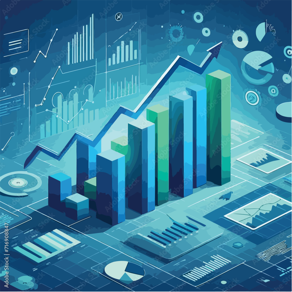 Fototapeta premium A business concept vector illustration design featuring an informative graph chart displaying business data.