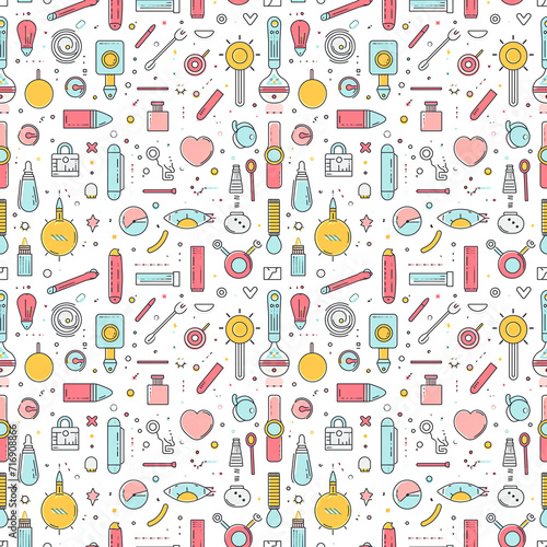 Meteorological tools seamless pattern. Gift wrapping, wallpaper, background. Groundhog Day