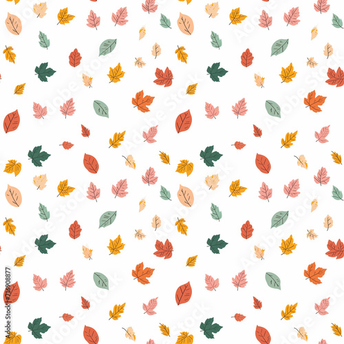 Autumn leaves seamless pattern. Gift wrapping, wallpaper, background. Thanksgiving
