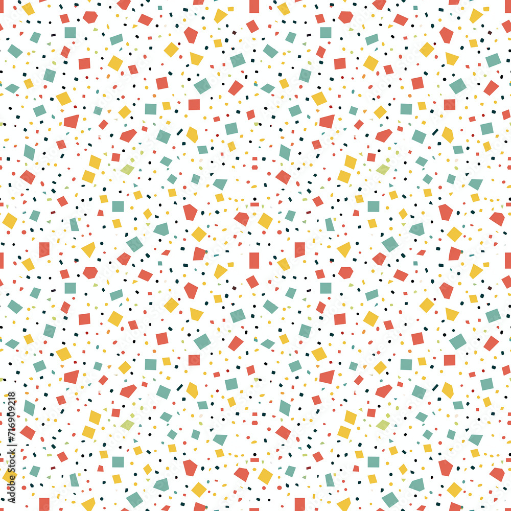 Confetti seamless pattern. Gift wrapping, wallpaper, background. New Years