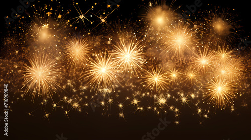 Beautiful creative holiday background. Fireworks and sparkles