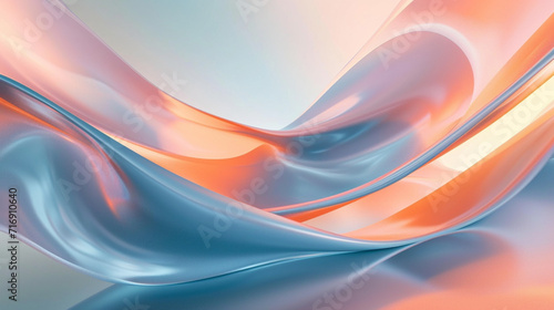 Abstract background light peach scene  curve effect  light pink and light blue style  Martian ravel  sky blue and black  ultra fine detail  smooth lines  circular abstraction