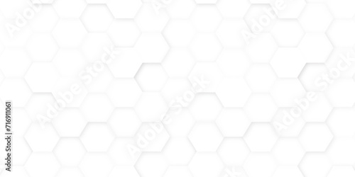 Fototapeta Naklejka Na Ścianę i Meble -  Abstract. Embossed Hexagon , honeycomb white Background ,light and shadow ,Vector