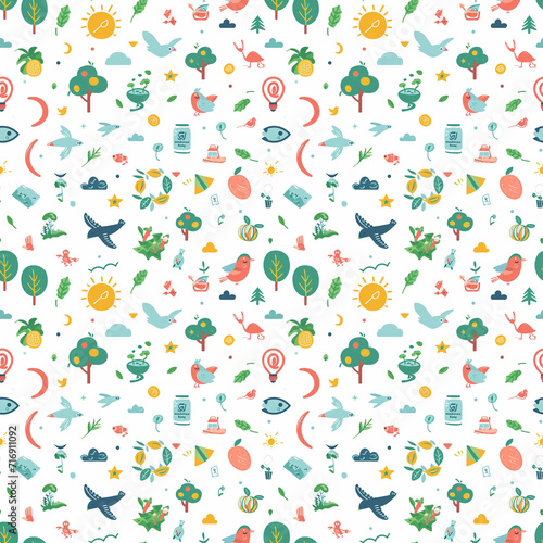 World Environment Day celebrations seamless pattern. Gift wrapping, wallpaper, background. World Environment Day