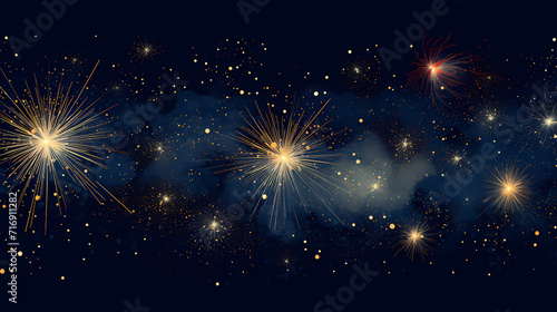 Beautiful creative holiday background. Fireworks and sparkles © jiejie