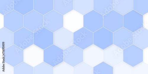 hexagon blue and white geometric background with diamond and triangle shapes layered pattern design