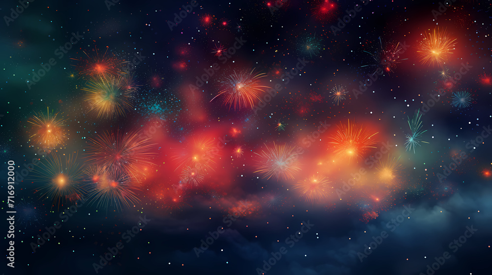 Happy New Year, burning fireworks with bokeh light background Happy New Year, burning fireworks with bokeh light background