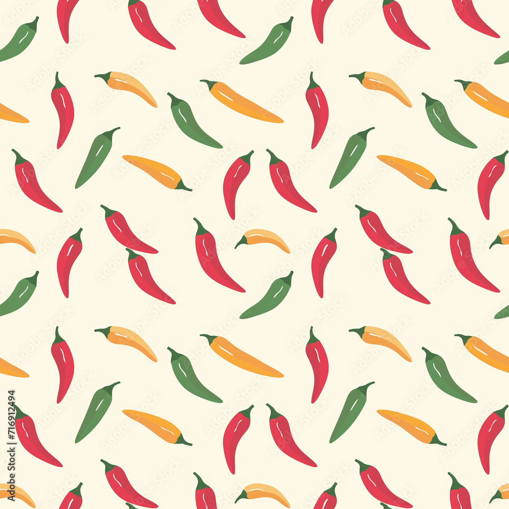 Chili peppers seamless pattern. Gift wrapping, wallpaper, background. Cinco de Mayo Chili peppers seamless pattern. Gift wrapping, wallpaper, background. Cinco de Mayo