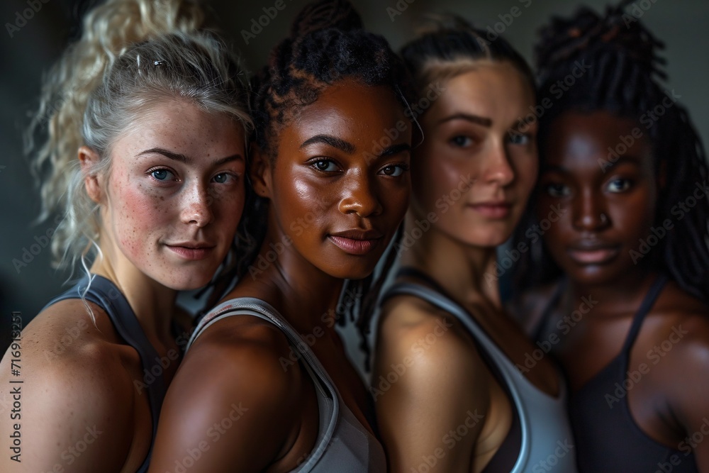Group of female athletes posing and showing their passion for fitness and a healthy way of living. Group of female athletes posing and showing their passion for fitness and a healthy way of living.
