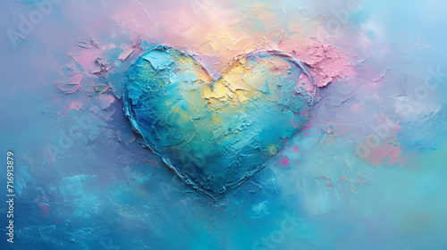 Heart in pastel colors. Painting
