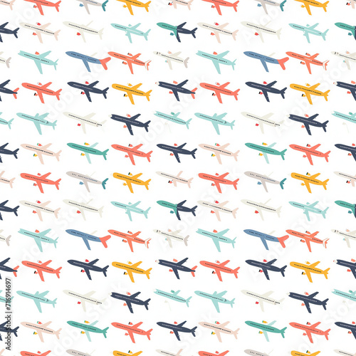 Aviation celebrations seamless pattern. Gift wrapping, wallpaper, background. National Aviation Day