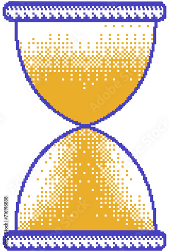 Pixelated hourglass icon. PNG bitmap hourglass