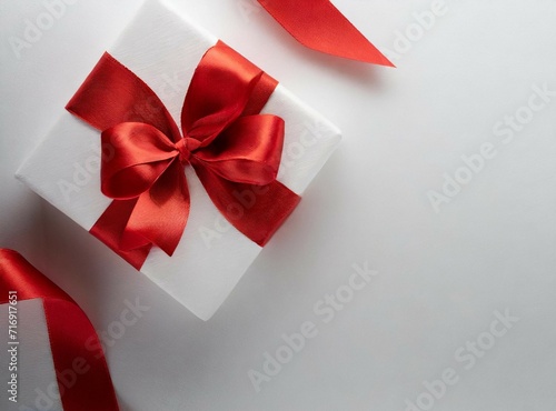 Gift box on white background with copy space