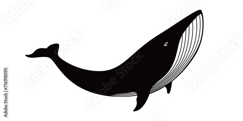 humpback whale silhouette design. sea mammal animal sign and symbol.