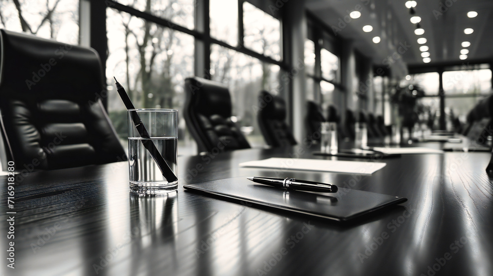 Corporate Meeting: Empty Business Conference Room, Ready for Professional Discussions and Planning Corporate Meeting: Empty Business Conference Room, Ready for Professional Discussions and Planning