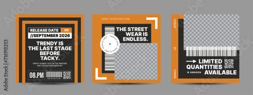 Hype social media post template set. Modern social media post bundle vector, Design editable template for social media posts	