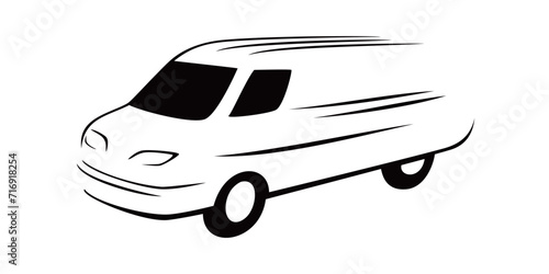van silhouette design. shipping transportation sign and symbol.