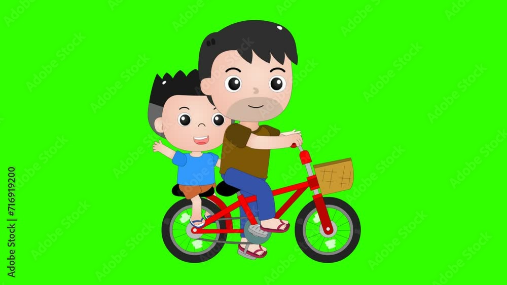 father and son riding bicycles 2d animation father and son riding bicycles 2d animation
