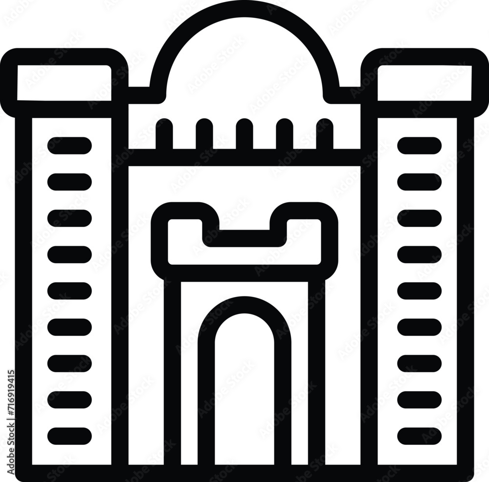 Mosque building icon outline vector. Baku city. Country Azerbaijan Mosque building icon outline vector. Baku city. Country Azerbaijan