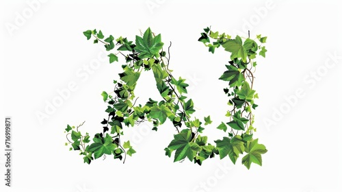  AI  logo composed of lush  green leaves and vines  giving a natural and organic feel  set against a clean white background