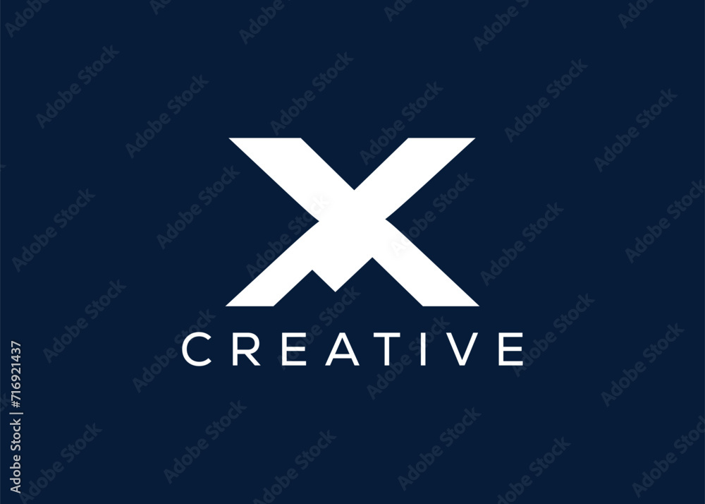 Minimal Letter X mountain logo design vector template. Initial Letter X hill vector logo