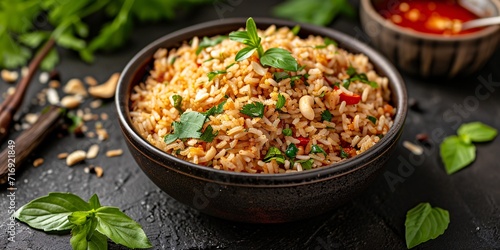 Authentic Thai spicy rice dish from southern region, with premium image.