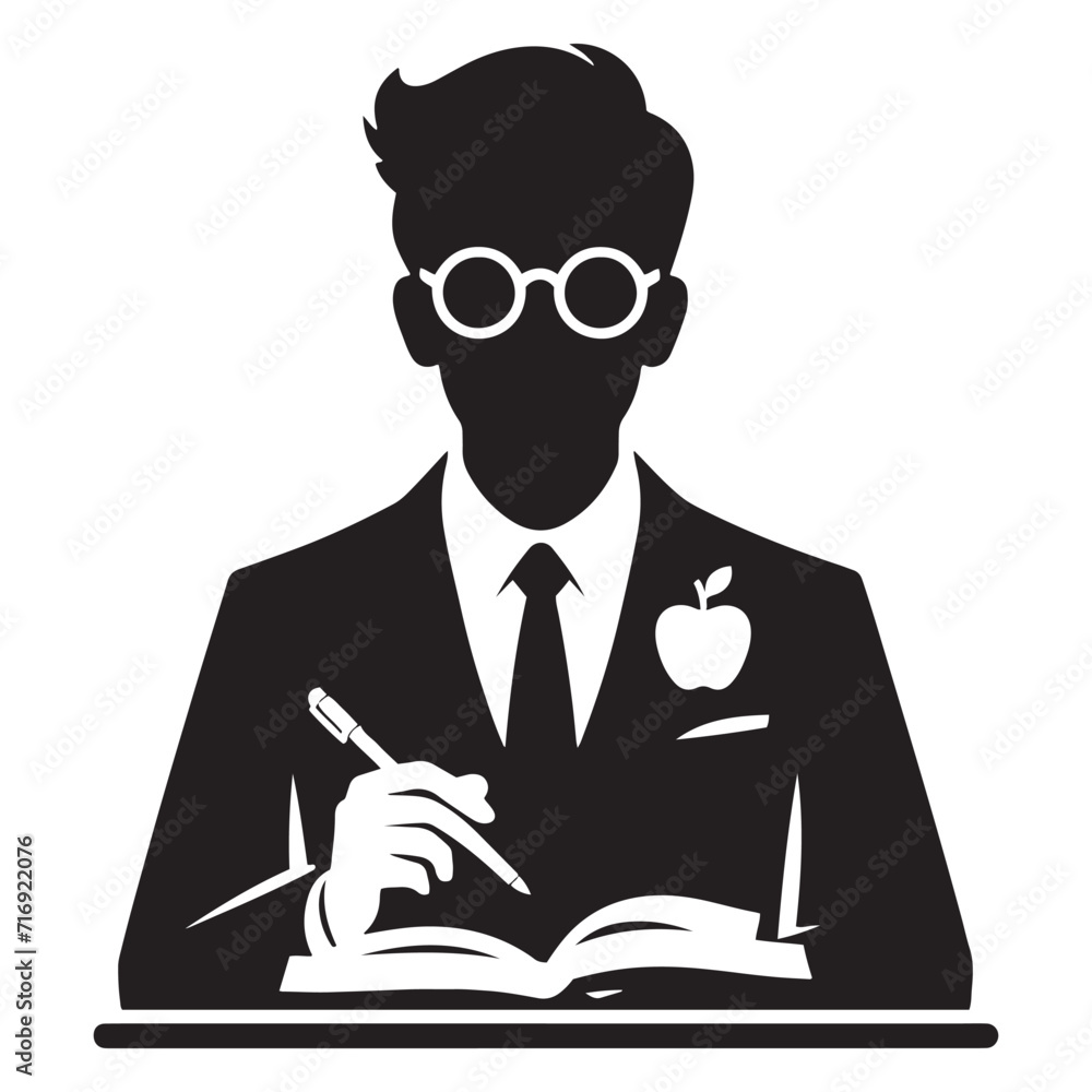 Tutorial Transcendence: A Display of Instructor Silhouettes Transcending the Boundaries of Academic Guidance - Instructor Illustration - Instructor Vector
