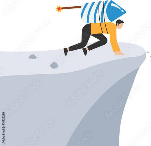 Try a new idea, Start a new business, startup risk, entrepreneur or creativity, failure, innovation and courage to win business, Running with paper airplane for first launch

