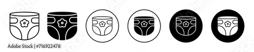 diaper simple icon collection set on white background color