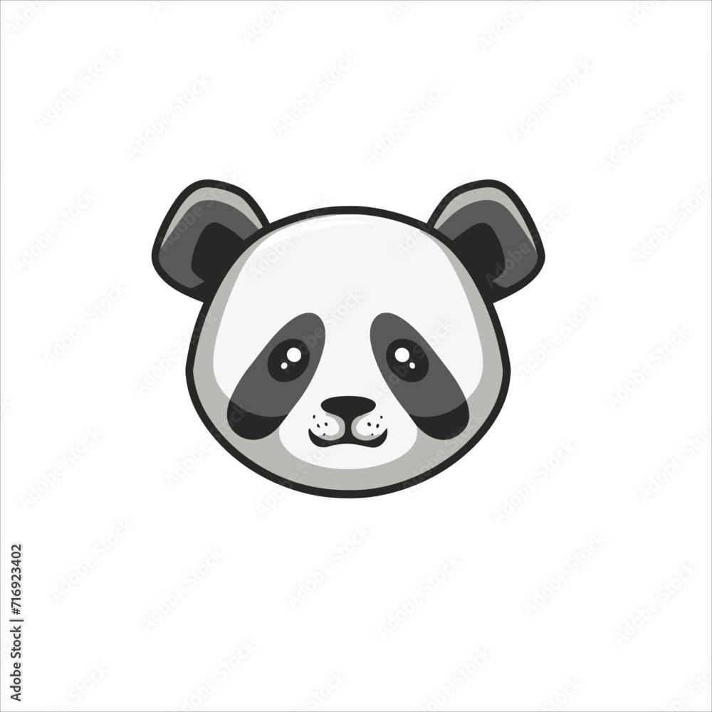 panda flat vector illustration logo design panda flat vector illustration logo design