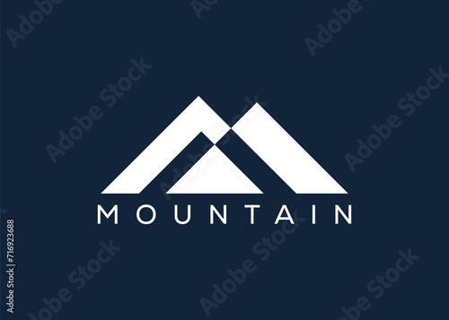 Minimal Mountain logo design vector template. Hill vector logo