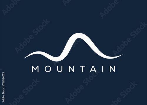 Minimal Mountain logo design vector template. Hill vector logo